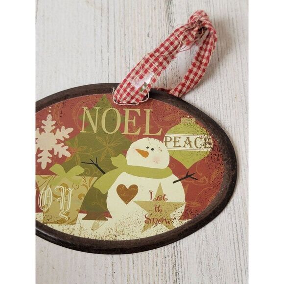 Noel peace snowman Joy Let It Snow ornament Xmas decor - Picture 2 of 4